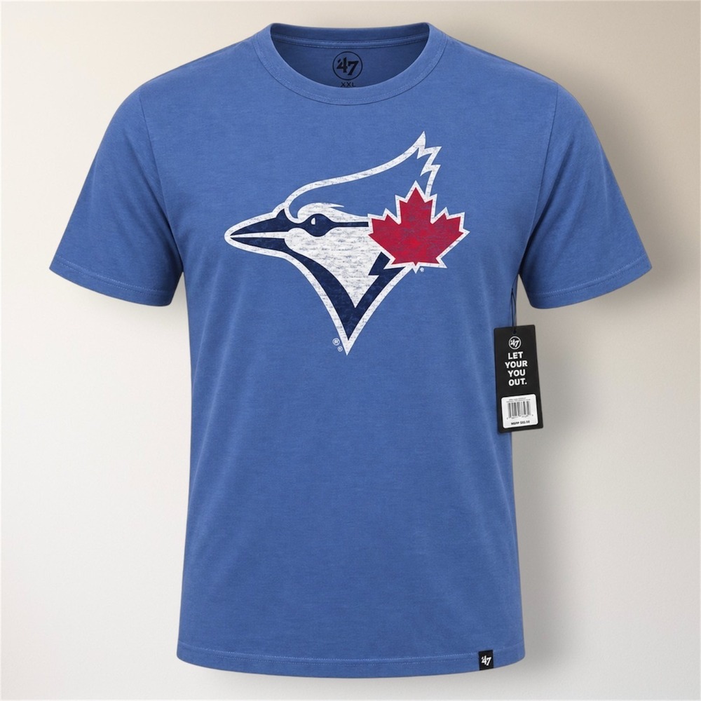 Toronto Blue‎ Jays 47 Franklin Fieldhouse T Shirt XXL Cooperstown MLB Cadet Blue